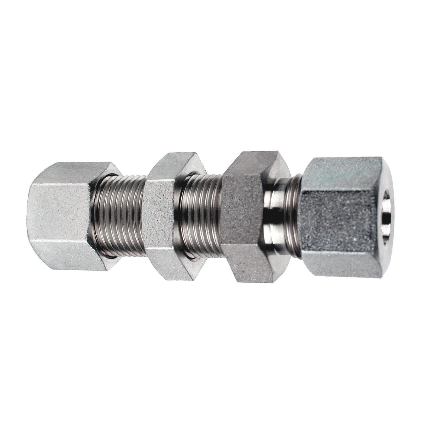 D2700-LN-S08-S08 by Midland | Hydraulic Metric Compression Fitting | DIN Bulkhead Union | Heavy | S08 Tube OD x S08 Tube OD | Steel