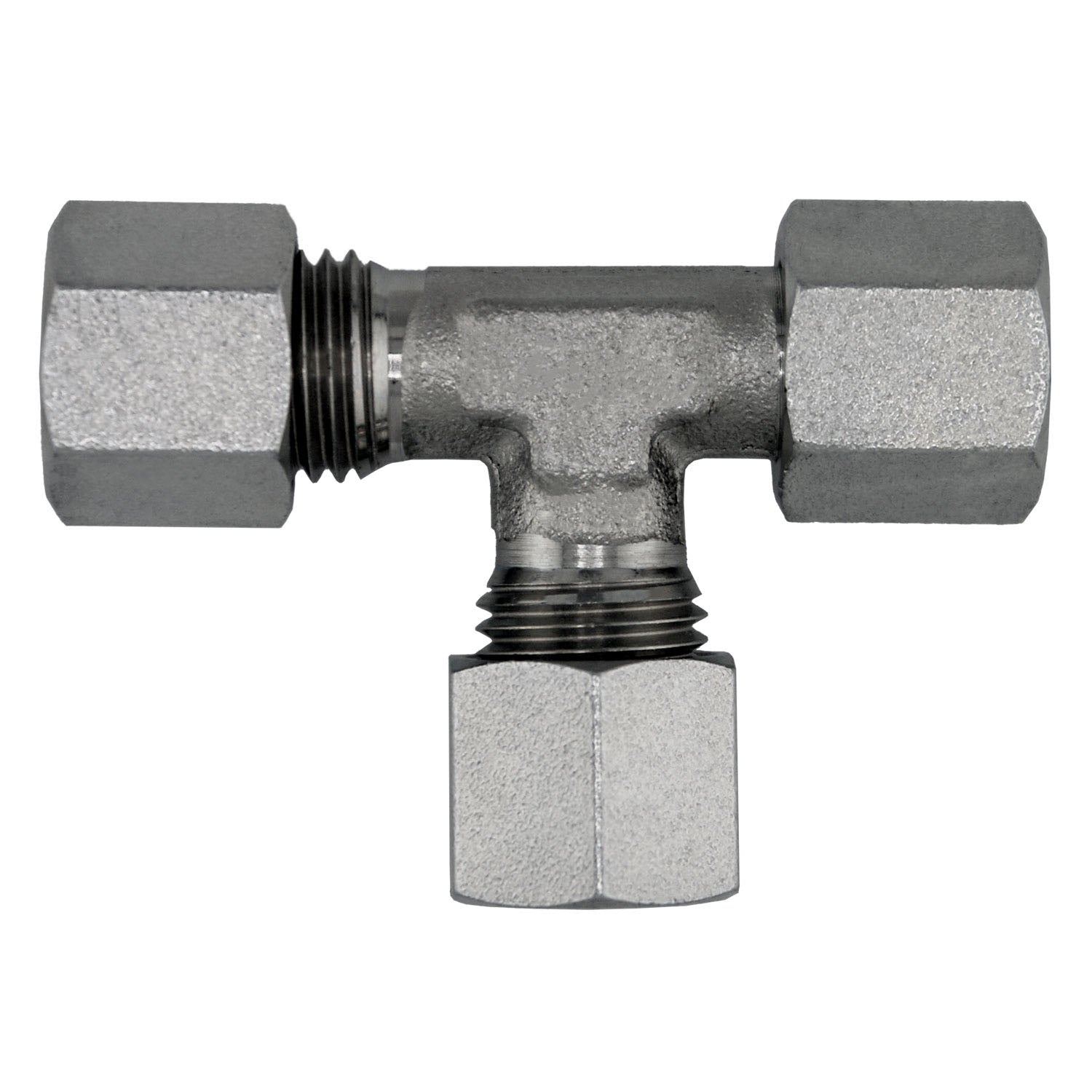 D6602-S38-S38-S38 by Midland | Hydraulic Metric Compression Fitting | DIN Swivel Run Tee | Heavy | S38 Tube OD x S38 Tube OD x S38 Tube OD | Steel