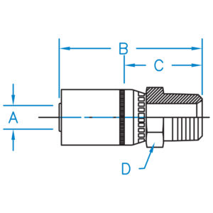 MP-16-16-API by Kurt Hydraulics | Male Pipe NPTF | Rigid | for 1" Hose ID