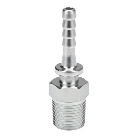 MSB by Dixon Valve | Boss® Male Stem | 3/8" Male NPT x 1/4" Hose Barb | Plated Steel (Bar Stock)