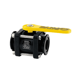 MV100CF by Banjo | Manifold Flange Connection for Manifold 4 Bolt Ball Valve | 1" Flange x 1" Flange | Opening Thru Ball: 1" | 300 PSI | Polypropylene | Pack of 6