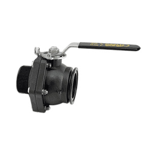 MVSMT300HSFP by Banjo | Manifold Flange Connection for Manifold "Stubby" Valve with Stainless Steel Ball, Stem & Handle | Full Port | 3" Flange x 3" Male NPT | Opening Thru Ball: 3" | 200 PSI | Polypropylene