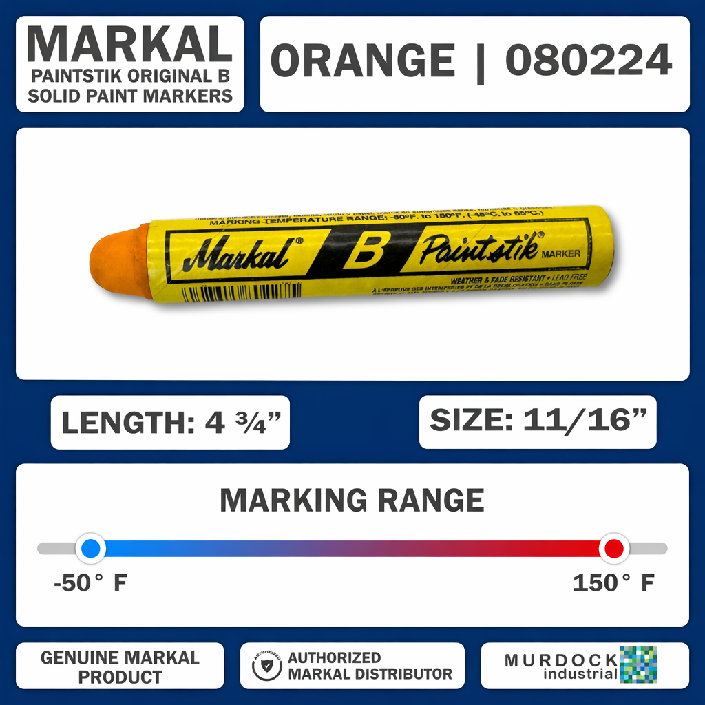 080224 by Markal | B Paintstik | Standard Size 11/16" x 4-3/4" | Orange