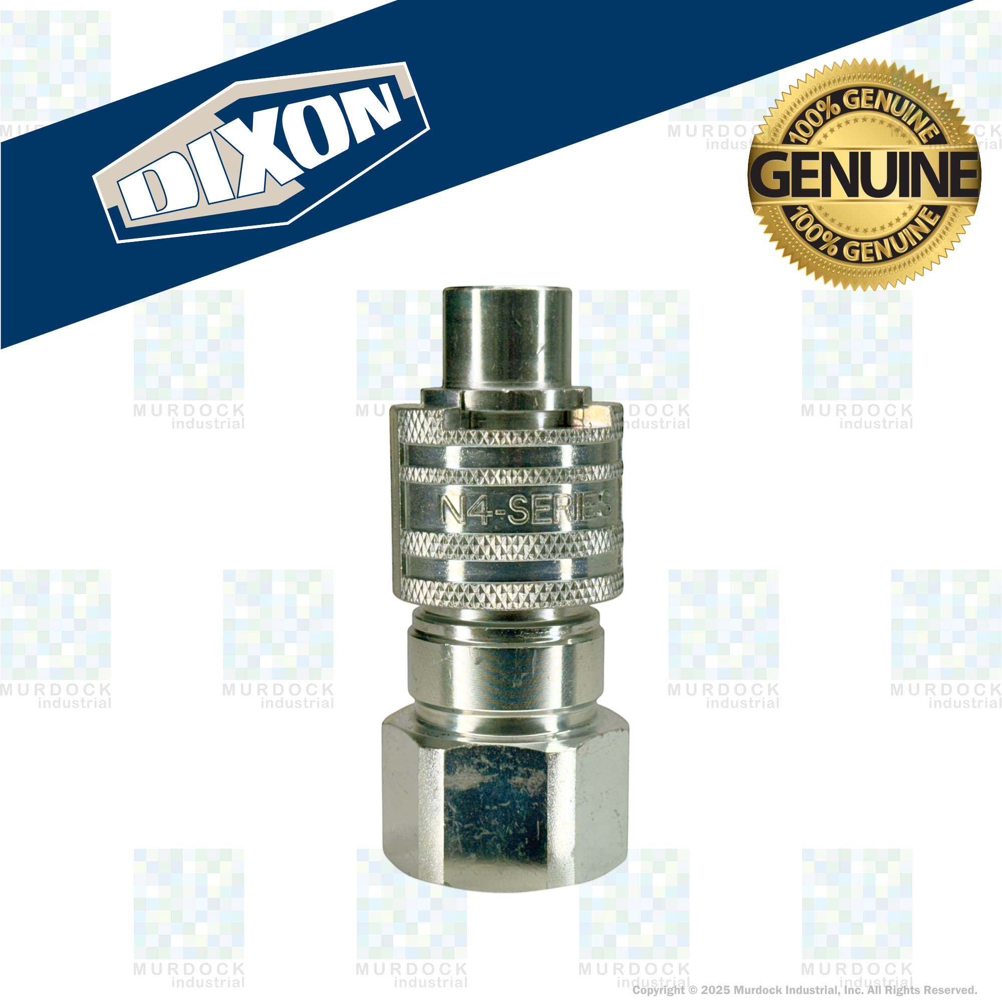 N4F6 by Dixon Valve | Pneumatic Quick Disconnect Coupling | Dix-Lock® N-Series | 3/4" Female NPTF x 1/2" Body Size | Plug | Steel