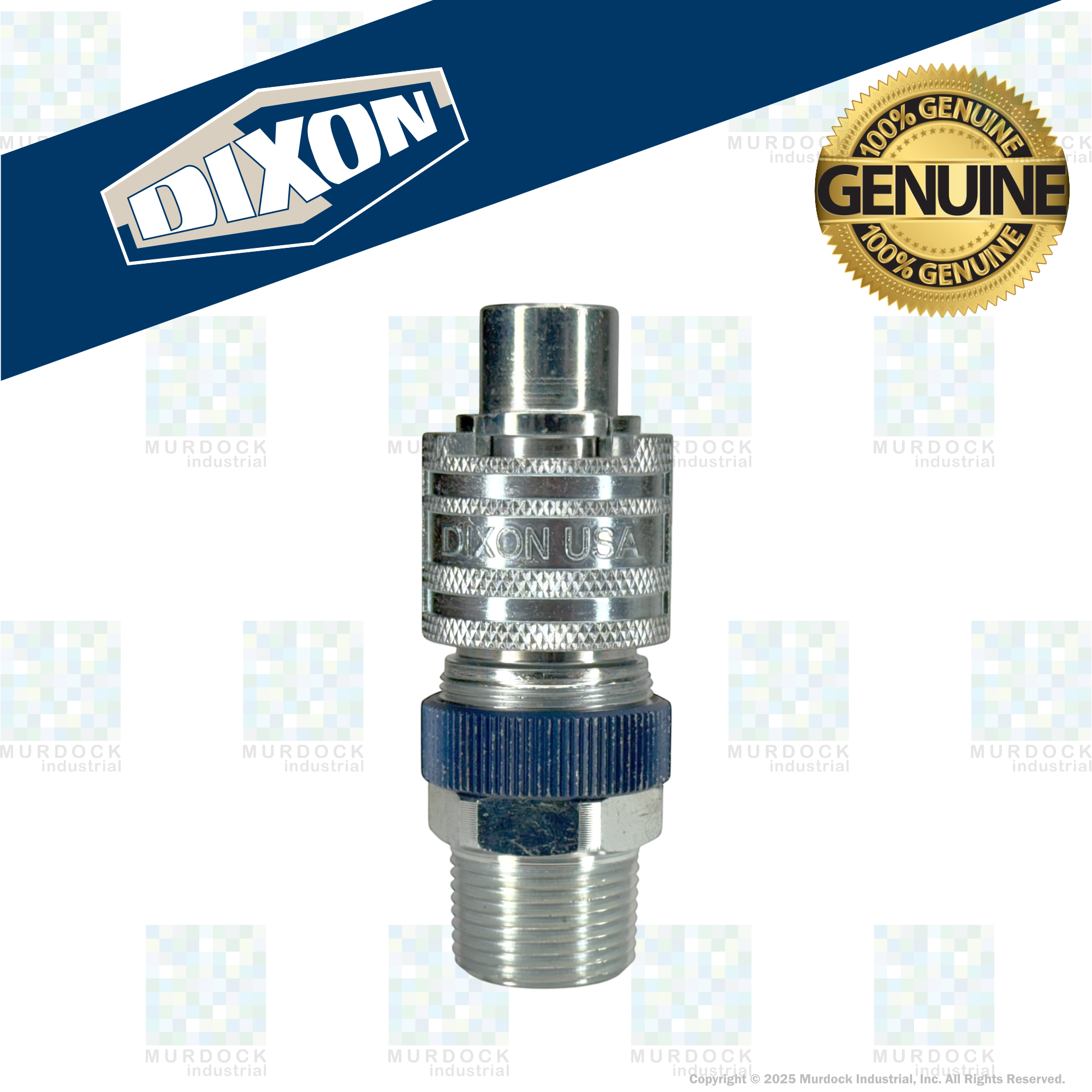 N4M6-LS by Dixon Valve | Pneumatic Quick Disconnect Coupling | Dix-Lock® N-Series | 3/4" Male NPTF x 1/2" Body Size | Plug with Locking Sleeve | Steel