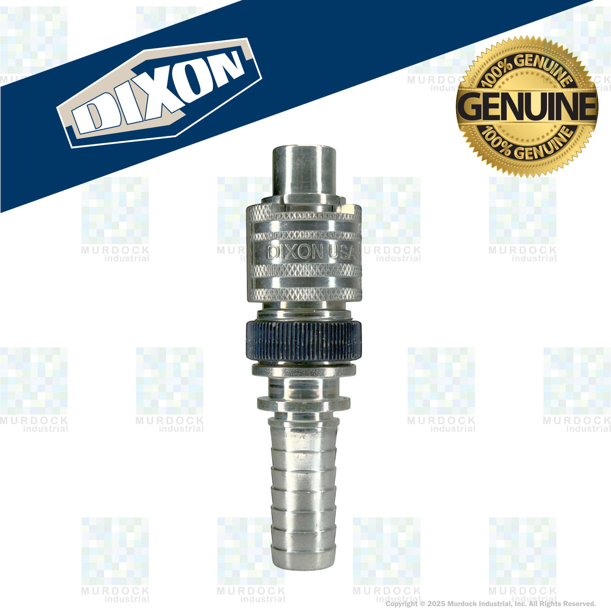 N4S6-LS by Dixon Valve | Pneumatic Quick Disconnect Coupling | Dix-Lock® N-Series | Hose Barb | 3/4" Hose ID x 1/2" Body Size | Plug with Locking Sleeve | Steel
