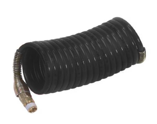 N9DS1-25 by Nycoil | Self-Storing Air Hose Assembly | 3/4" Hose ID | 3/4" MPT Swivel | Black | 160 PSI | Nylon | 25ft