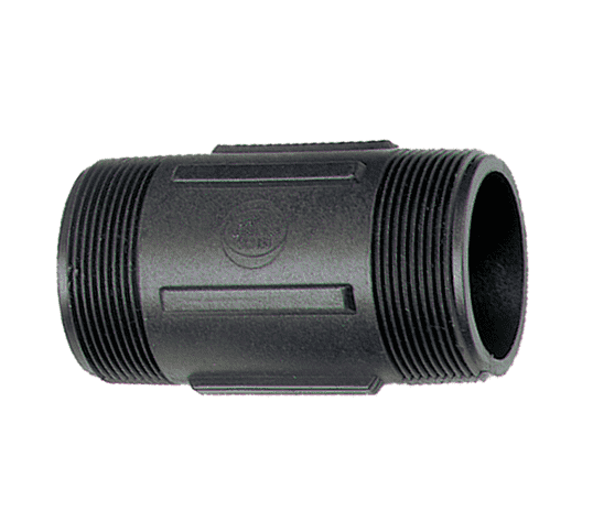 NIP150-3 by Banjo | Pipe Fitting Nipple | 1-1/2" Male NPT x 1-1/2" Male NPT | Length: 3-5/32" | 300 PSI | Polypropylene | Pack of 10
