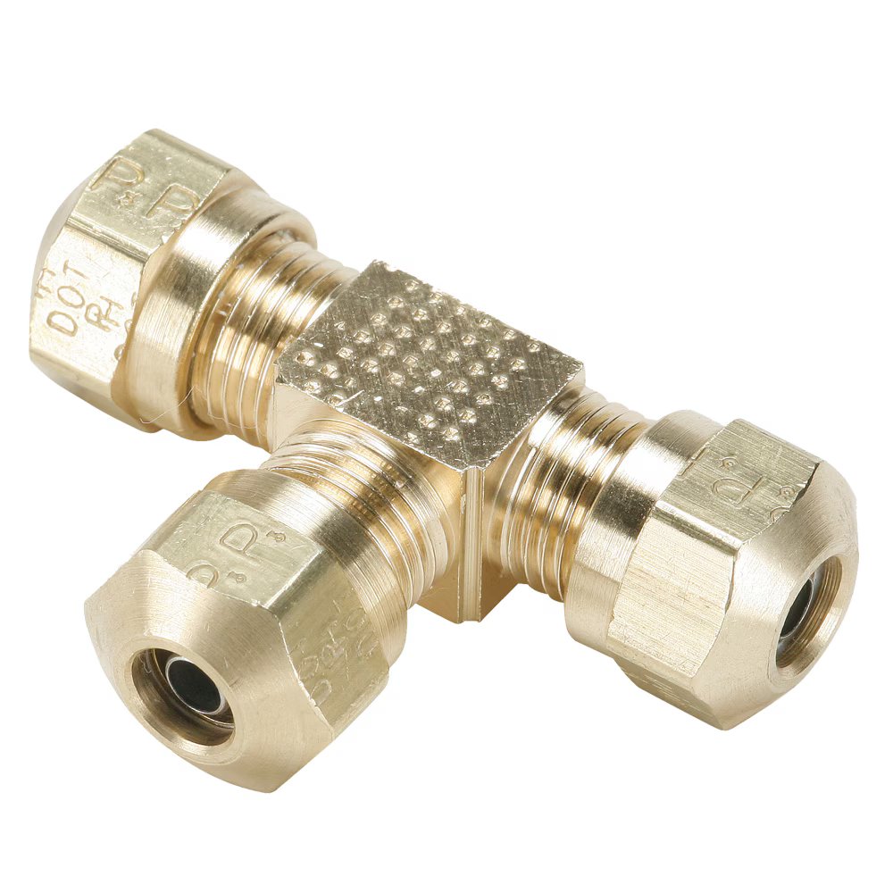 264NTA-8 by Parker | Air Brake–NTA® Fittings | Union | 1/2" Tube Size x 11/16" Thread | 1.45" Length | Tee | Brass | Pack of 10
