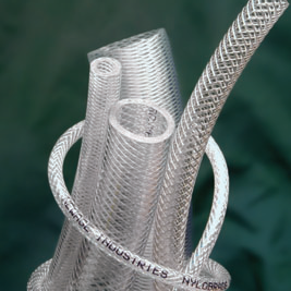 1000076-100 NYLOBRADE® by NewAge | Braid-Reinforced PVC Hose | 1/8" ID x 0.315" OD x 0.095" Standard Wall | Clear | 100ft