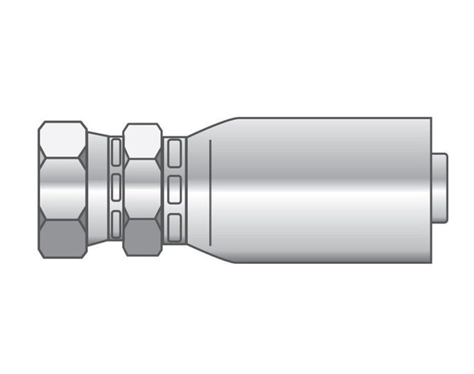P-0304-FJDH-SS Alfagomma Piranhaflex™ by Kuriyama | P Series | One-Piece Hydraulic Hose Fitting | -03 Hose ID x -04 Female JIC 37° | Stainless Steel