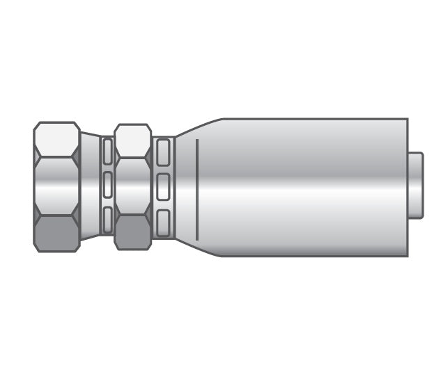 P-0605-FJDH Alfagomma Piranhaflex™ by Kuriyama | P Series | One-Piece Hydraulic Hose Fitting | -06 Hose ID x -05 Female JIC 37° | Carbon Steel