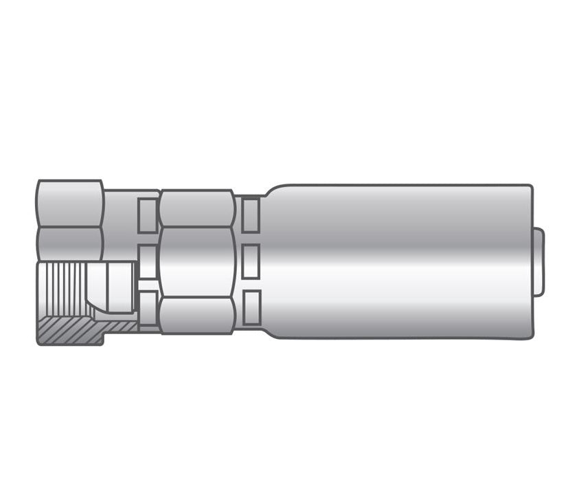 P-0808-FPMS Alfagomma Piranhaflex™ by Kuriyama | P Series | One-Piece Hydraulic Hose Fitting | -08 Hose ID x -08 Female NPSM Swivel 60° Seat | Carbon Steel