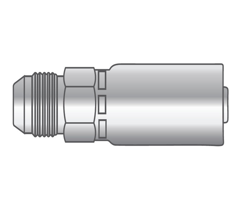 P-0608-MJIC Alfagomma Piranhaflex™ by Kuriyama | P Series | One-Piece Hydraulic Hose Fitting | -06 Hose ID x -08 Male JIC 37° Solid | Carbon Steel