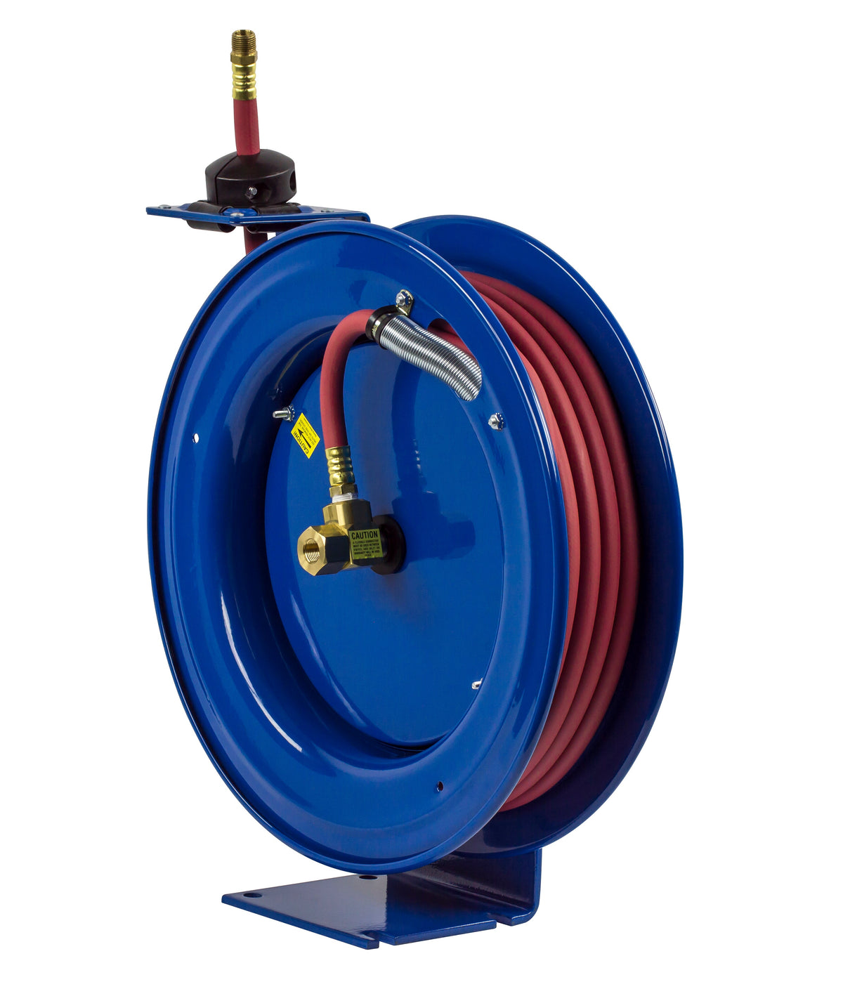 P-LP-415 by Coxreels | P Series | 300 PSI Spring Driven Hose Reel | 1/2" Hose ID, 1/2" FNPT Inlet x 1/2" MNPT Hose End | Steel | 15ft PVC Hose Included