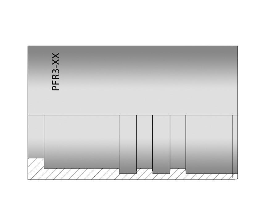PFR3-08 Alfagomma Piranhaflex™ by Kuriyama | PFR3 Series | Two-Piece Non-Skive Ferrule | -08 Hose Dash Size | 1/2" Hose ID | Steel