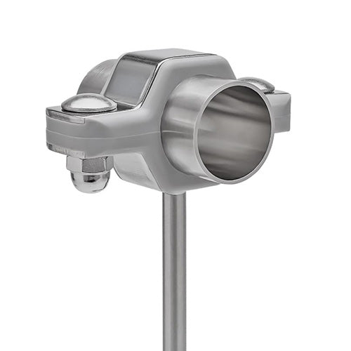 PHRM-150P-304SAN by ACL Hygienic | Process Hex Hanger Rod Mount w/ Acorn Nut | 1-1/2" Pipe Size | 3/8" Rod OD x 6" Rod Length | Gray | 304 Stainless Steel