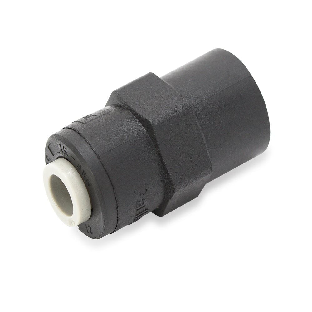 PPB6FC4-MG by Parker | TrueSeal™ Threaded Fittings | 3/8" Push-to-Connect x 1/4" Female NPTF Thread | 1.41" Length | Straight | Black | Polypropylene