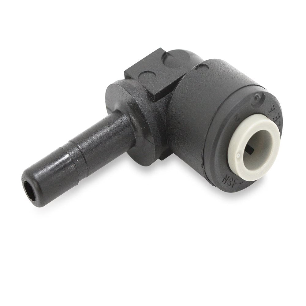 PPB4TEU4-MG by Parker | TrueSeal™ Plug-In Fittings | 1/4" Push-to-Connect x 1/4" Tube Stem | 90° Elbow | Black | Polypropylene