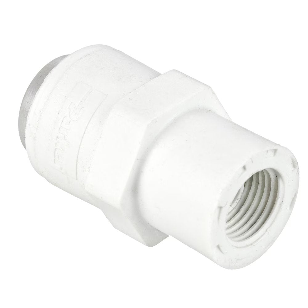 PP4FA7 by Parker | TrueSeal™ Threaded Fittings | 1/4" Faucet Adapter x 7/16-24" UNS-2B Thread | 1.32" Length | Straight | White | Polypropylene