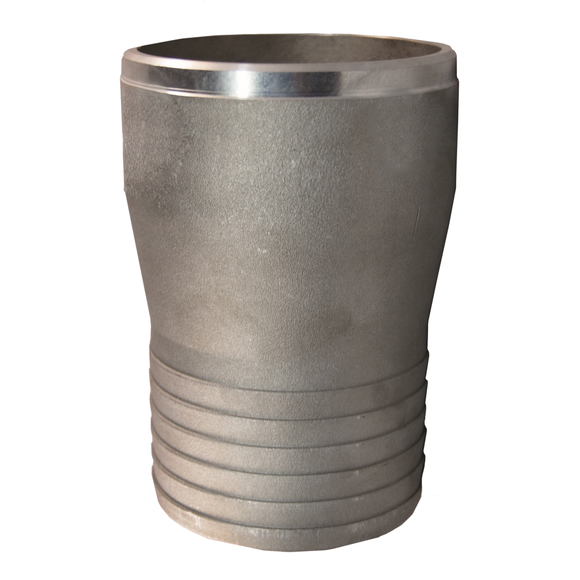85640100N (PTCN100N) by PT-Coupling | Weld Nipple | 1" Hose Shank x 1" Butt Weld End | Aluminum