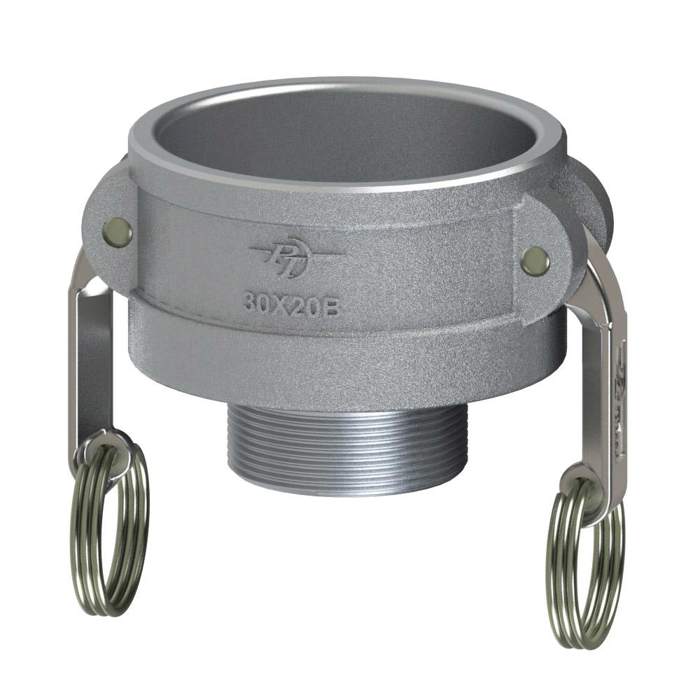 60184030 (40X30B) by PT-Coupling | Reducing Cam & Groove Adapter | Type B | 4" Coupler x 3" Male NPT | Aluminum/HBS | Buna-N Seal