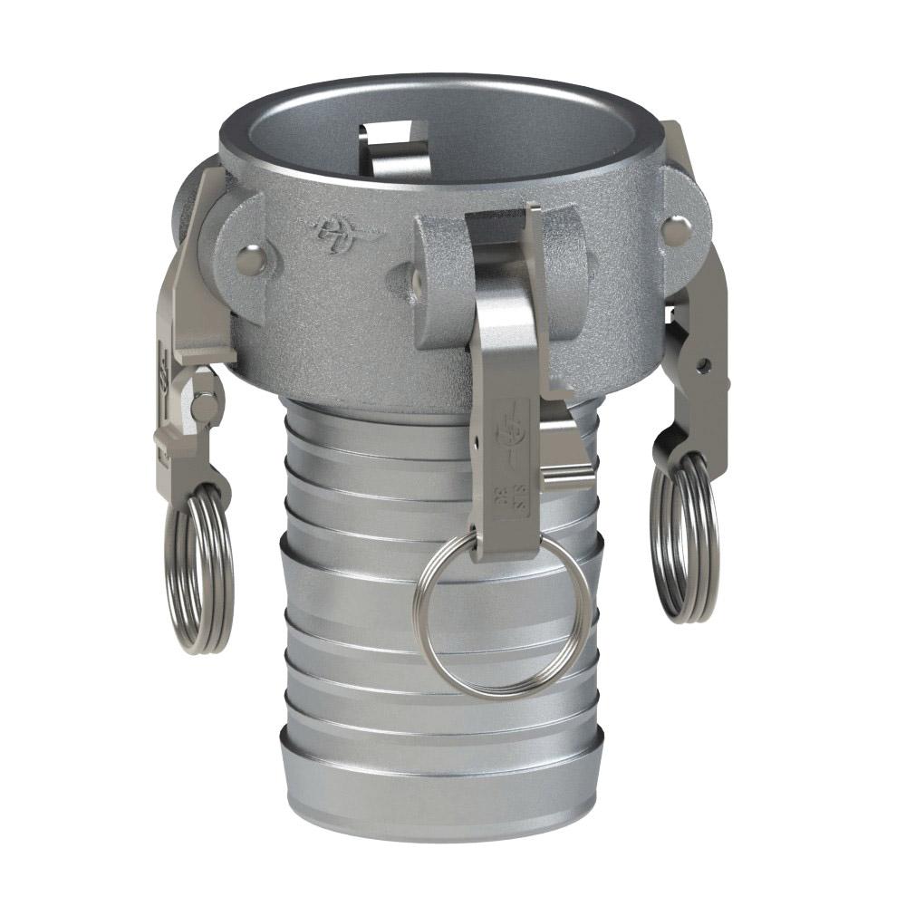 1000360H (60CHD) by PT-Coupling | Heavy Duty Cam & Groove Fitting | Type CHD | 6" Coupler x 6" Hose Shank | Aluminum/HBS | Buna-N Seal
