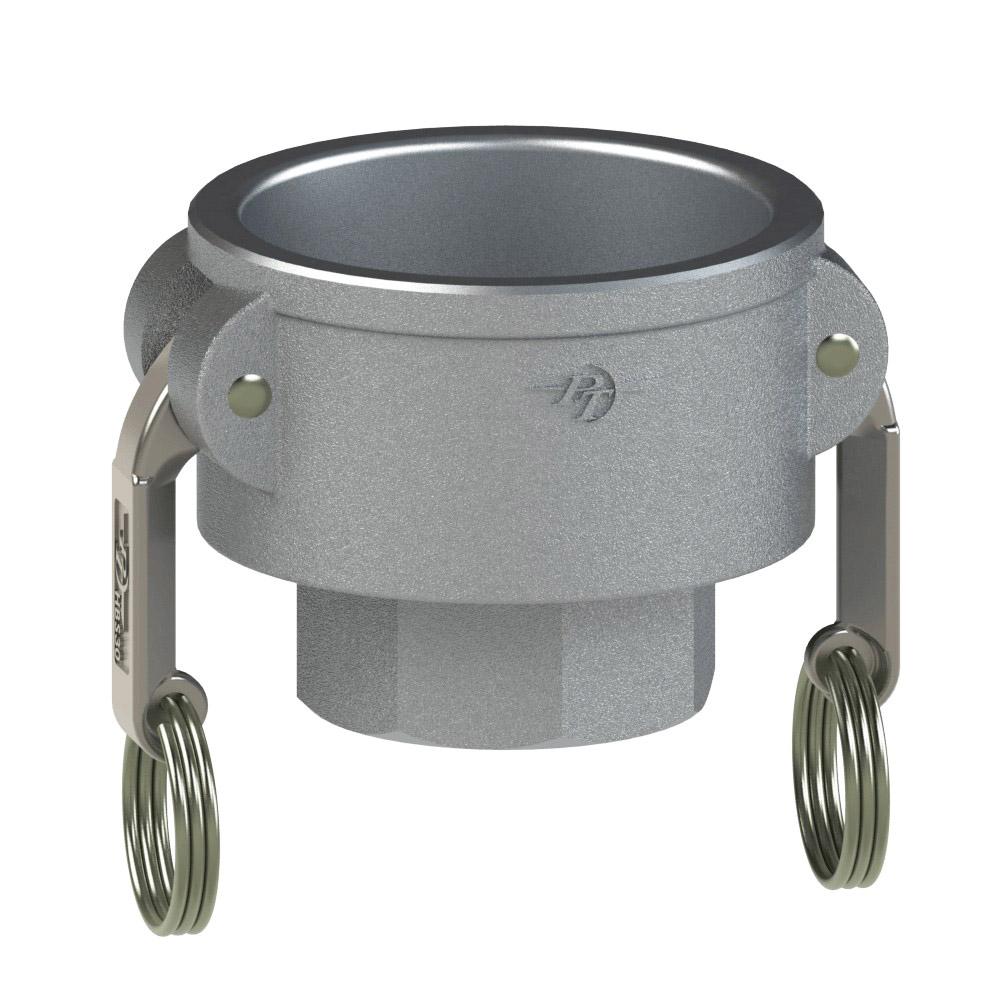 60204030 (40X30D) by PT-Coupling | Reducing Cam & Groove Coupler | Type D | 4" Coupler x 3" Female NPT | Aluminum/HBS | Buna-N Seal