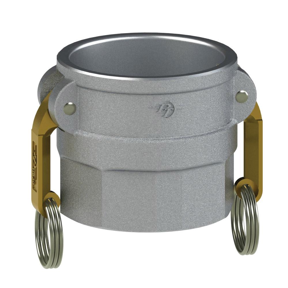 1070412 (12D) by PT-Coupling | Cam & Groove Adapter | Type D | 1-1/4" Coupler x 1-1/4" Female NPT | Aluminum/HB | Buna-N Seal