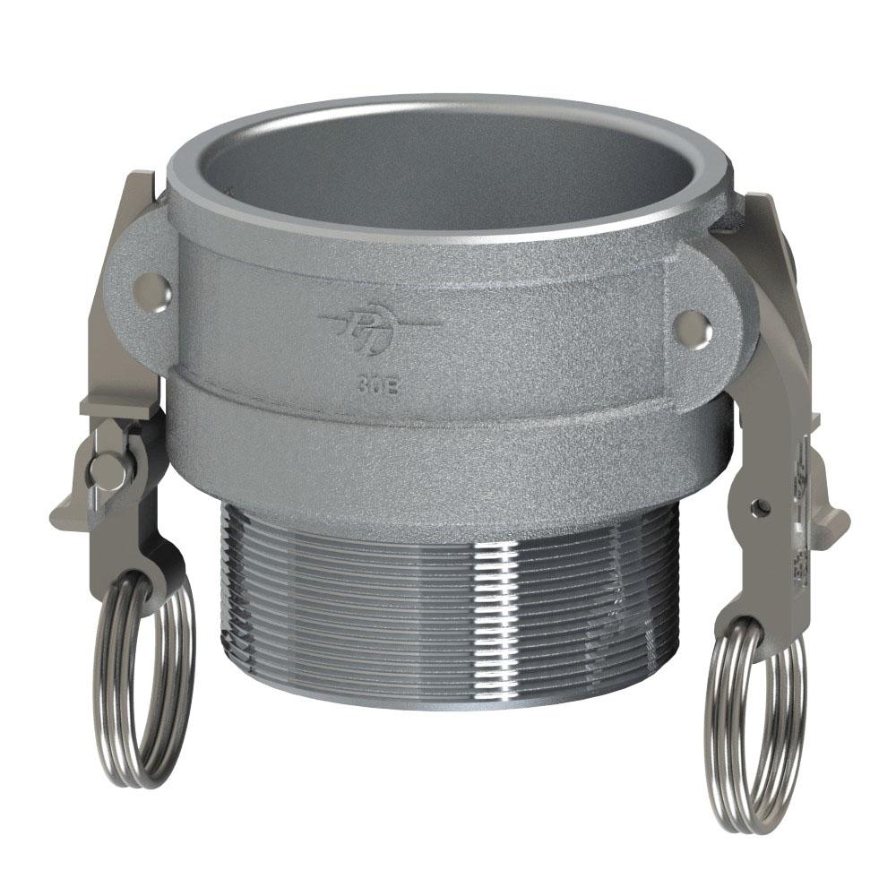 1070250L2 (50B SLII) by PT-Coupling | STA-LOK® II Cam & Groove Adapter | Type B | 5" Coupler x 5" Male NPT | Aluminum/SLB | Buna-N Seal