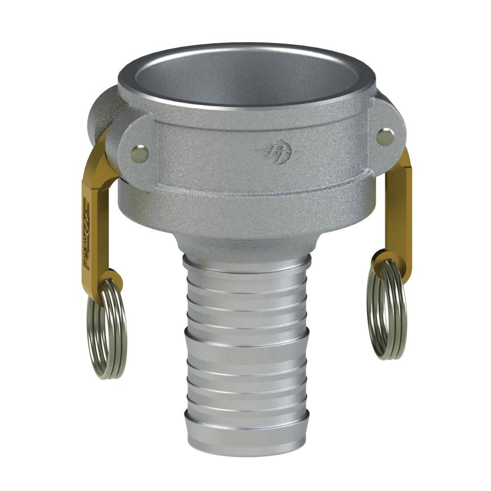 6022000016 (15X20C) by PT-Coupling | Reducing Cam & Groove Fitting | Type C | 1-1/2" Coupler x 2" Hose Shank | Aluminum/HB | Buna-N Seal