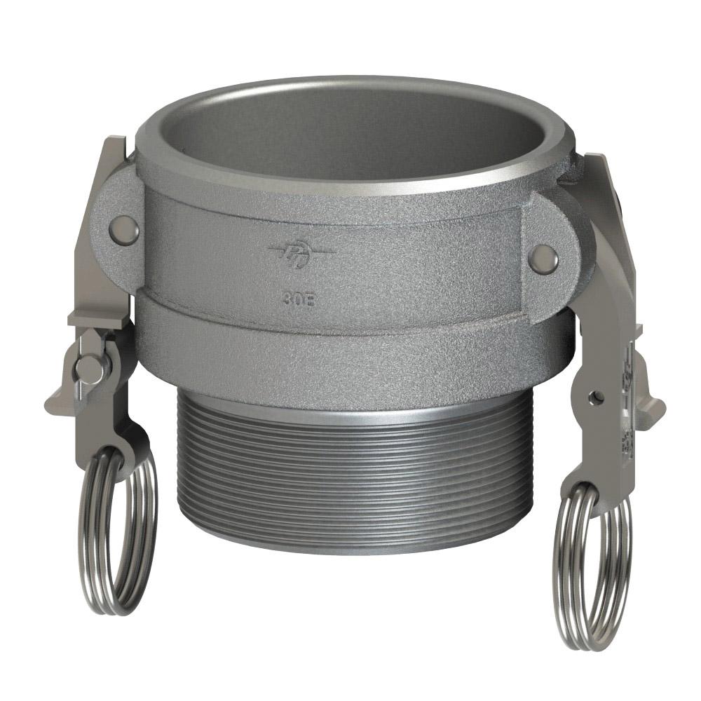 1400260L2 (60B SLII) by PT-Coupling | STA-LOK® II Cam & Groove Adapter | Type B | 6" Coupler x 6" Male NPT | 316 Stainless Steel | Buna-N Seal
