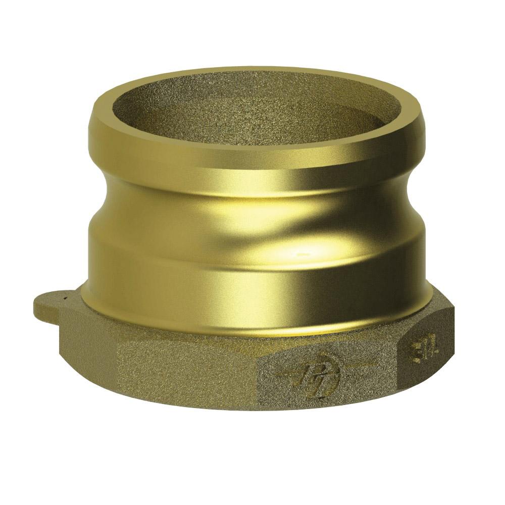 1200101 (E05A) by PT-Coupling | Cam & Groove Adapter | Type A | 1/2" Adapter x 1/2" Female NPT | Brass