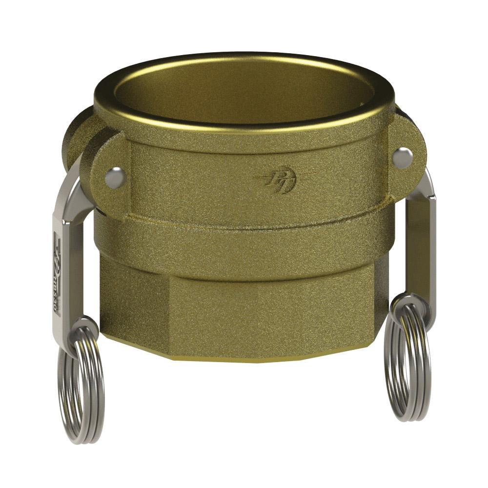 1290407 (07D) by PT-Coupling | Cam & Groove Adapter | Type D | 3/4" Coupler x 3/4" Female NPT | Brass/HBS | Buna-N Seal
