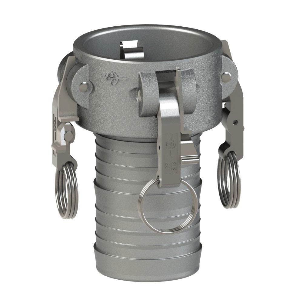 1400360H (60CHD) by PT-Coupling | Heavy Duty Cam & Groove Fitting | Type CHD | 6" Coupler x 6" Hose Shank | 316 Stainless Steel | Buna-N Seal