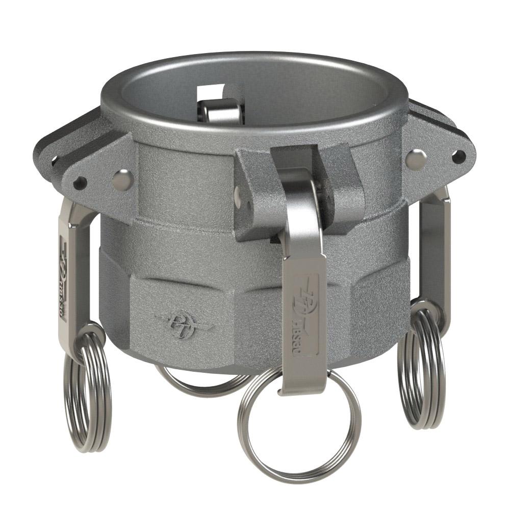 1400425HD (25DHD) by PT-Coupling | Heavy Duty Cam & Groove Adapter | Type DHD | 2-1/2" Coupler x 2-1/2" Female NPT | 316 Stainless Steel | Buna-N Seal
