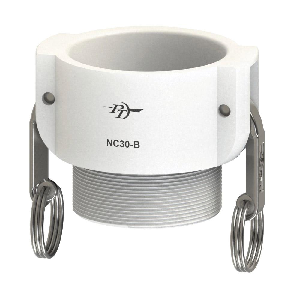 2770215 (15B) by PT-Coupling | Cam & Groove Adapter | Type B | 1-1/2" Coupler x 1-1/2" Male NPT | Food Grade Polypropylene | Buna-N Seal