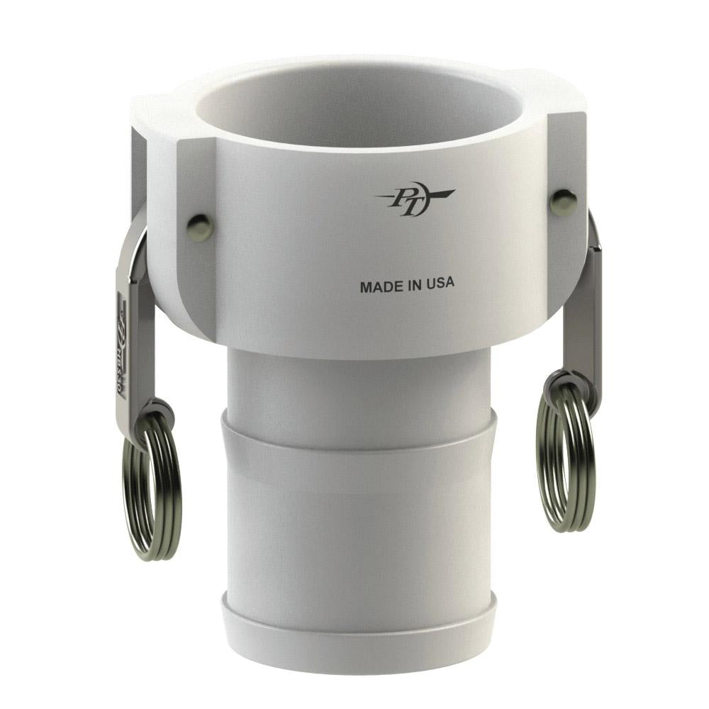 2770330 (30C) by PT-Coupling | Cam & Groove Fitting | Type C | 3" Coupler x 3" Hose Shank | Food Grade Polypropylene | Buna-N Seal