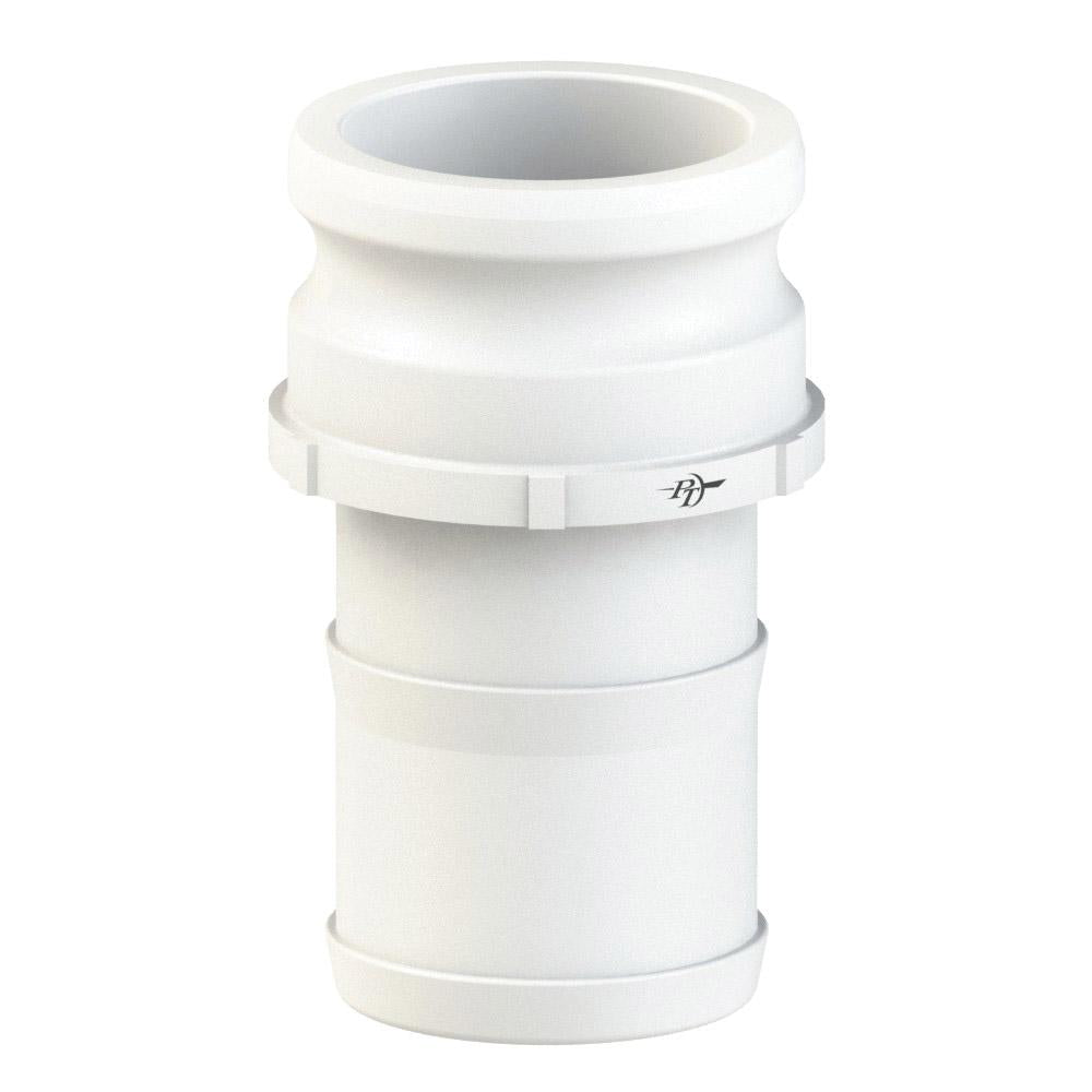 2770515 (15E) by PT-Coupling | Cam & Groove Fitting | Type E | 1-1/2" Adapter x 1-1/2" Hose Shank | Food Grade Polypropylene