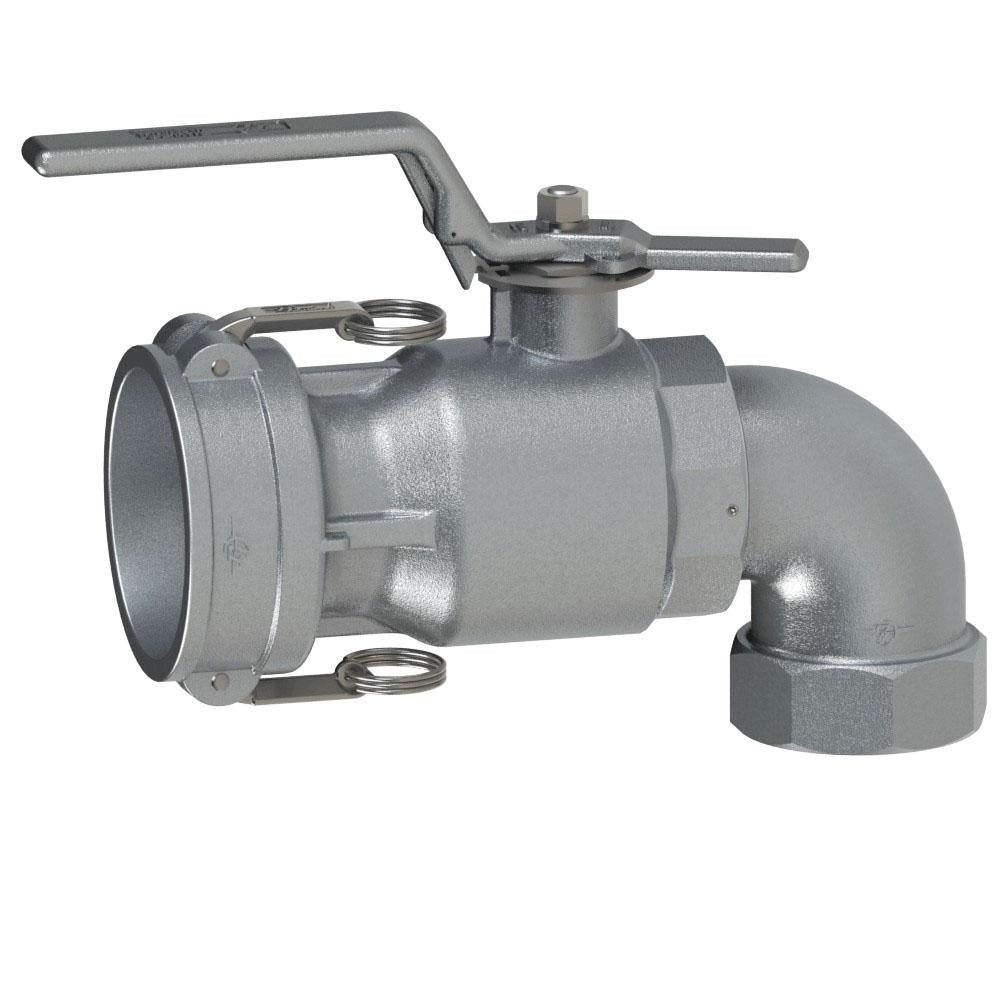 40000300S (MD30DSW) by PT-Coupling | MAXI-DRY® Dry Disconnect Coupler | Type MDD90 | 90° Swivel Elbow | 3" Coupler x 3" Female NPT | Aluminum | Buna Seal