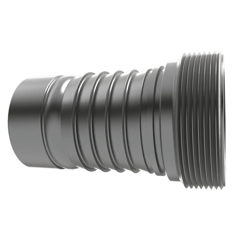5813018 (30PCTMWSS) PROGRIP™ by PT-Coupling | Type PCTMWSS | Sanitary Wine C50 Crimp Fitting | 3" Pacific Coast Thread Male x 3" Hose Shank | 304 Stainless Steel