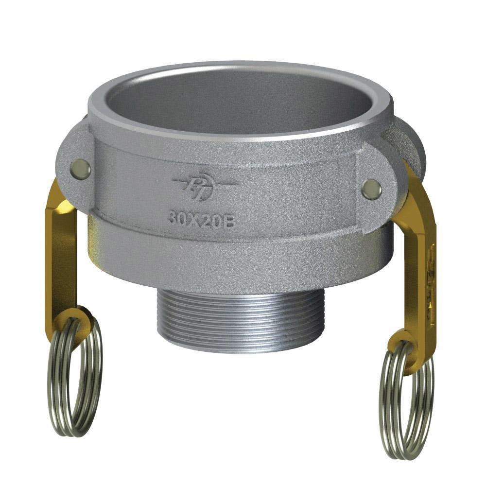 6018000009 (15X10B) by PT-Coupling | Reducing Cam & Groove Adapter | Type B | 1-1/2" Coupler x 1" Male NPT | Aluminum/HB | Buna-N Seal