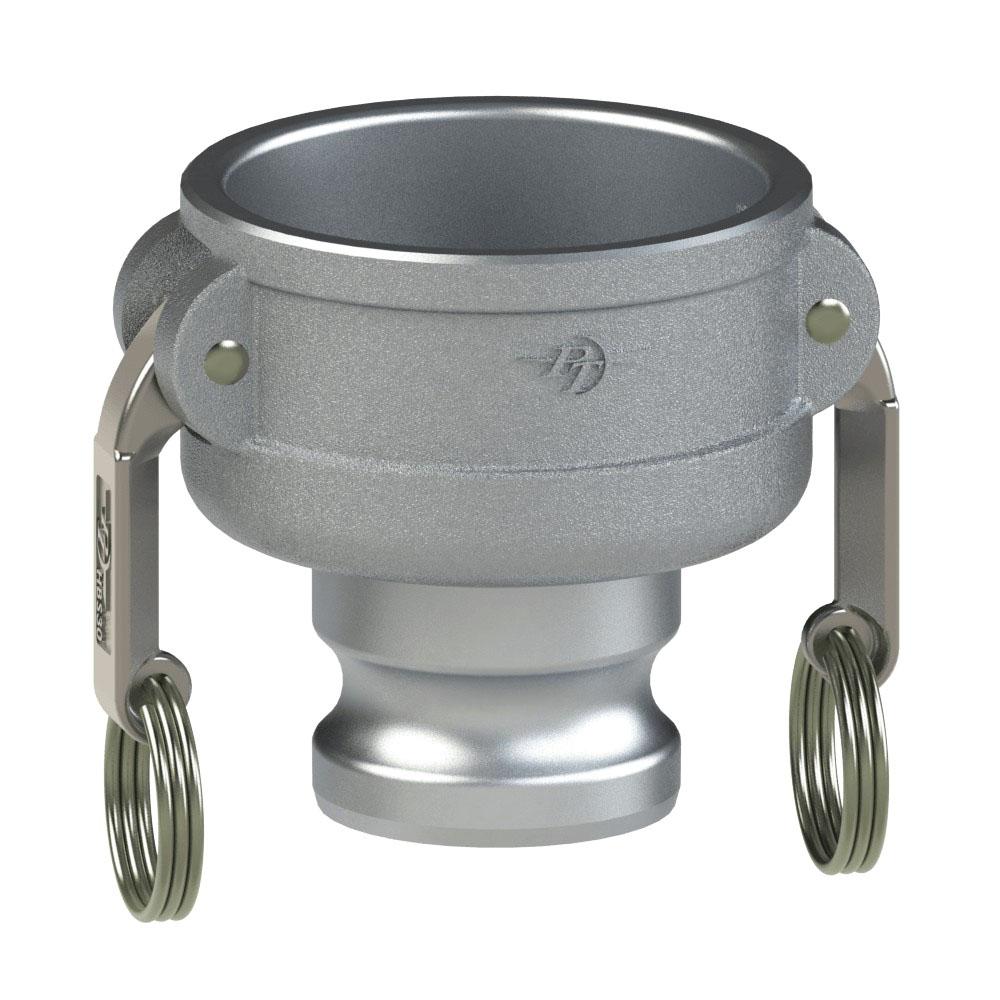 602660402 (60CX40A SHORT) by PT-Coupling | Short Reducing Cam & Groove Coupler | Type CXA | 6" Coupler x 4" Adapter | Aluminum/HBS | Buna-N Seal