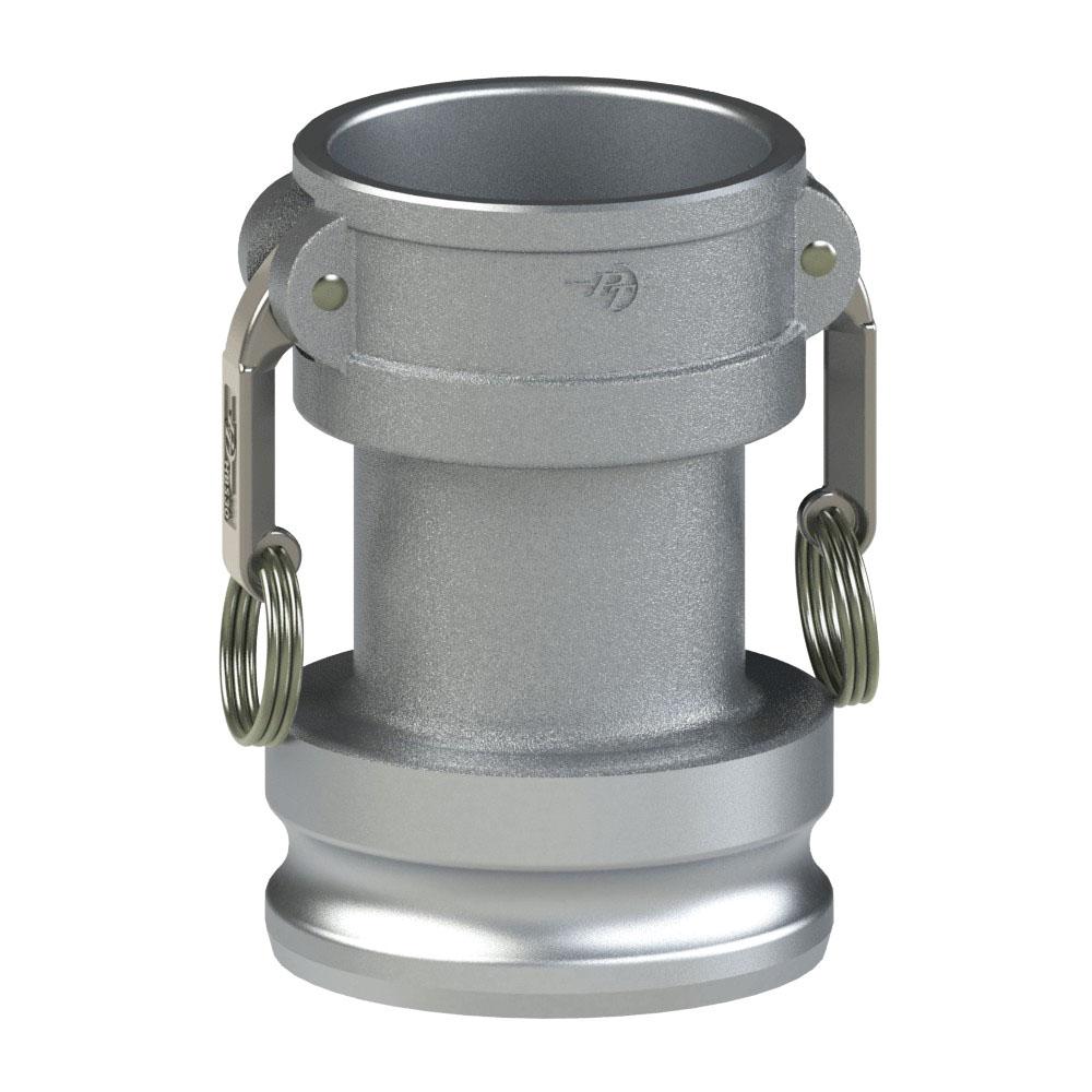 60261520 (15CX20A LONG) by PT-Coupling | Long Reducing Cam & Groove Coupler | Type CXA | 1-1/2" Coupler x 2" Adapter | Aluminum/HBS | Buna-N Seal