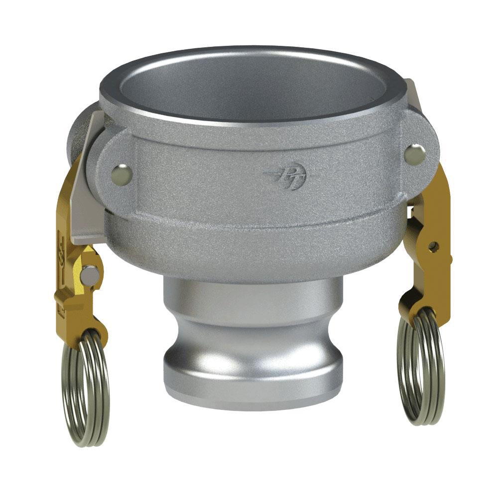 60266040L2 (60CX40A SLII) by PT-Coupling | STA-LOK® II Reducing Cam & Groove Adapter | Type CXA | Short | 6" Coupler x 4" Adapter | Aluminum/SLB | Buna-N Seal