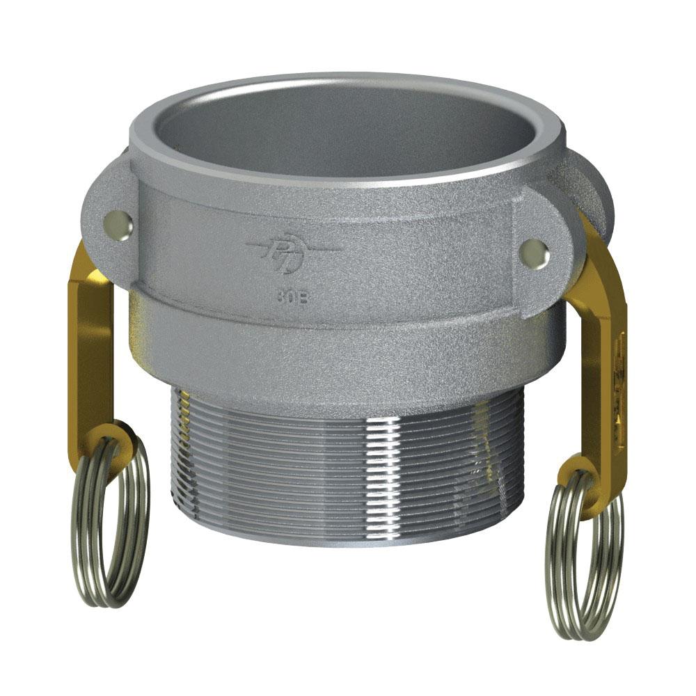 6038000055 (30X25BFH) by PT-Coupling | Reducing Cam & Groove Adapter | Type BFH | 3" Coupler x 2-1/2" Male Fire Hose (NH) Thread | Aluminum/HB | Buna-N Seal