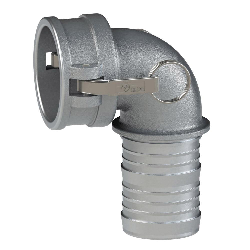 60501200 (12CL) by PT-Coupling | Cam & Groove Fitting | Type CL | 90° Elbow | 1-1/4" Coupler x 1-1/4" Hose Shank | Aluminum/HBS | Buna-N Seal