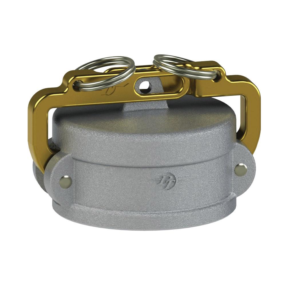 70800040 (40VL) by PT-Coupling | Cam & Groove Dust Cap | with Locking Cam Arms | Type VL | 4" Coupler | Hard Coat Aluminum