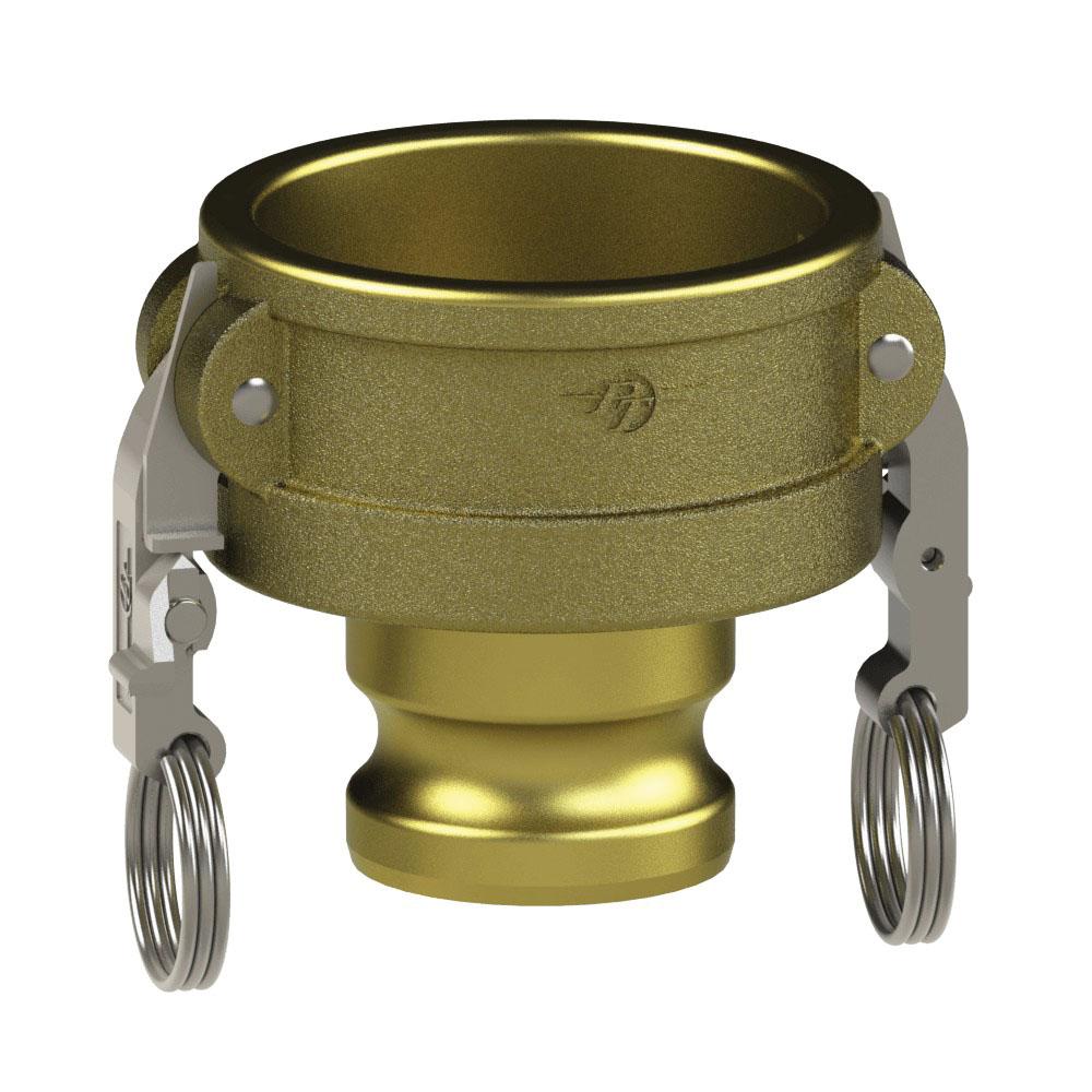 6226000010 (30CX20A SLII) by PT-Coupling | STA-LOK® II Reducing Cam & Groove Adapter | Type CXA | Short | 3" Coupler x 2" Adapter | Brass/SLS | Buna-N Seal