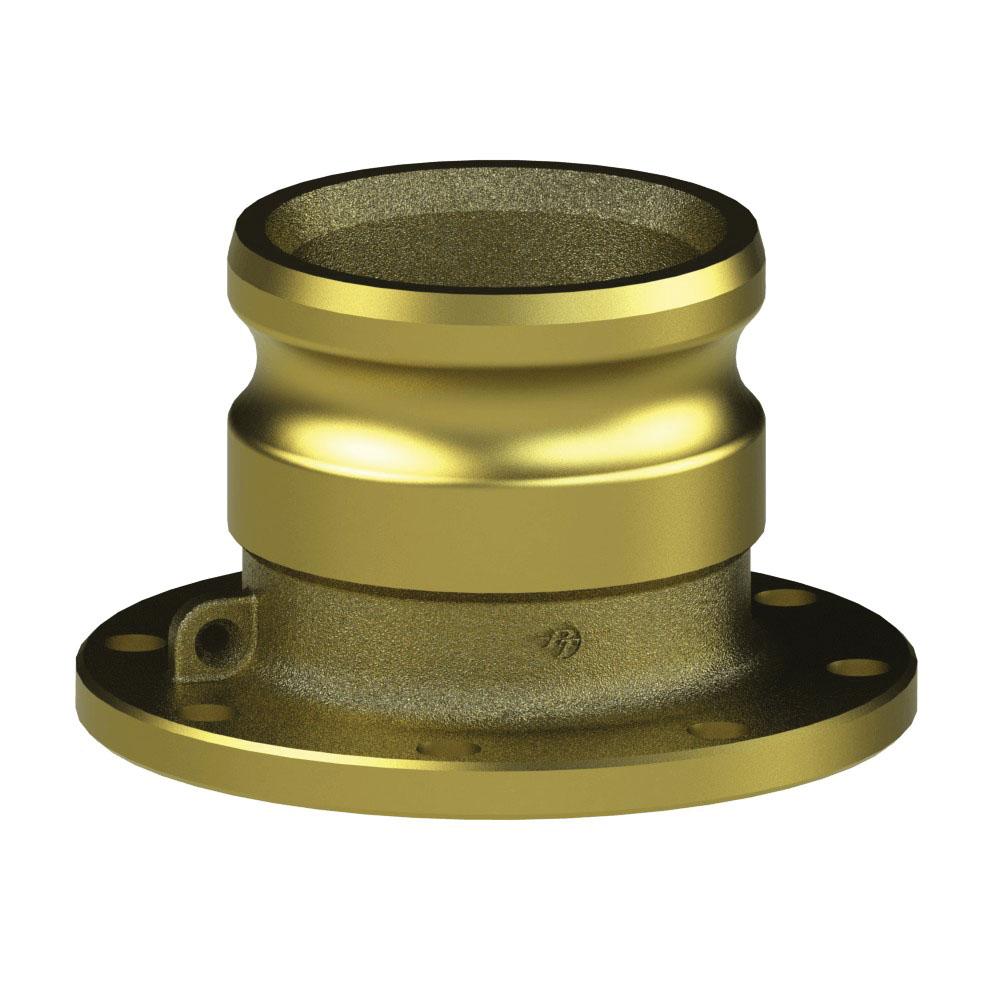 62564000 (TTF40A) by PT-Coupling | Petroleum Handling Cam & Groove Adapter | Type TTFA | 4" Adapter x 4" TTMA Flange | Brass